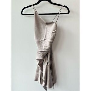 Line and Dot Women's XS Beige Satin Cami Dress Party Cocktail Short
